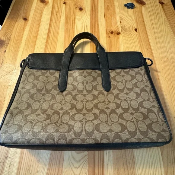 Coach Tan and Black Men's Briefcase - Picture 1 of 3